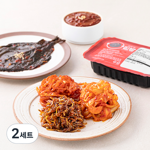 모두의 집밥 싱글 매운 반찬 5종 소고기고추장범벅 + 양념깻잎절임 + 고추장멸치볶음 + 고추장진미채 + 볶음김치, 2세트