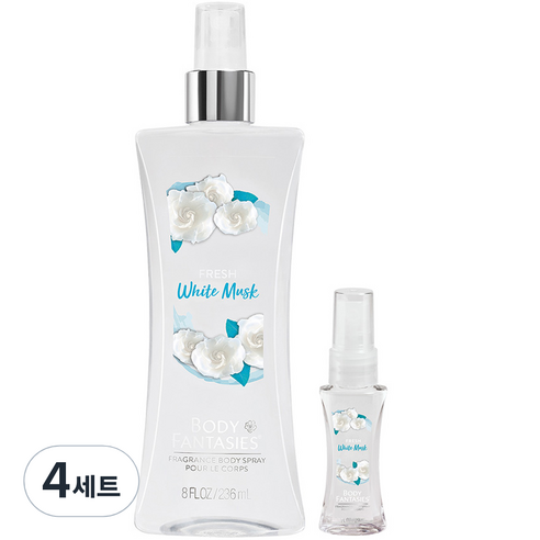 바디판타지 바디미스트 프레시 화이트 머스크 236ml + 29ml, 4세트