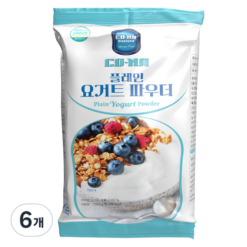 코나 플레인 요거트 파우더, 1kg, 6개, 1개입