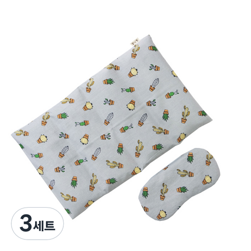 팥앤찜 팥 복부 찜질팩 + 커버 선인장 + 현미 눈 찜질팩 세트, 3세트