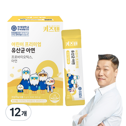키즈텐 어린이 프리미엄 유산균 아연, 60g, 12개