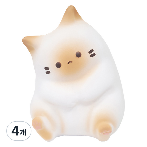 아가플러스 폭신 마시멜로우 냥이 스퀴시 랜덤발송, 4개