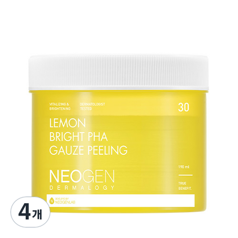 네오젠 레몬 브라이트 파하 거즈 필링패드 30매입, 190ml, 4개