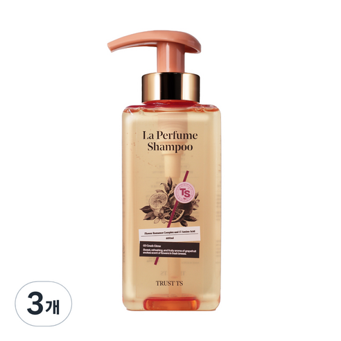 TS 라퍼퓸 샴푸 크러쉬 시트러스향, 400ml, 3개