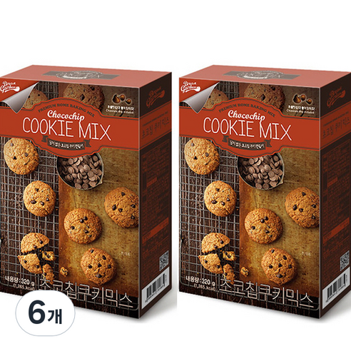 브레드가든 초코칩쿠키믹스, 320g, 6개
