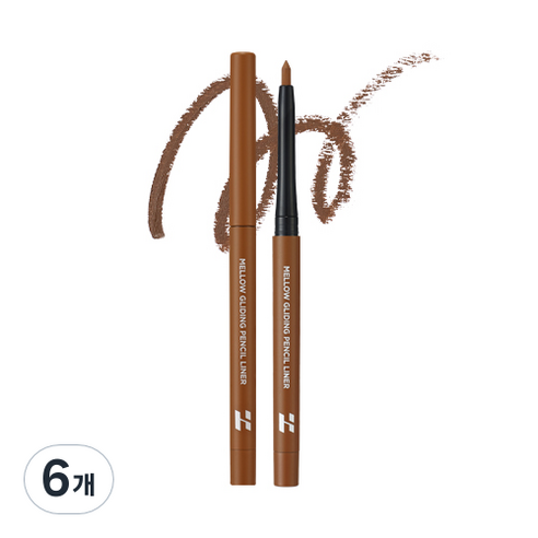 홀리카홀리카 멜로우 글라이딩 펜슬 라이너 0.3g, 03 카라멜 크로플, 6개
