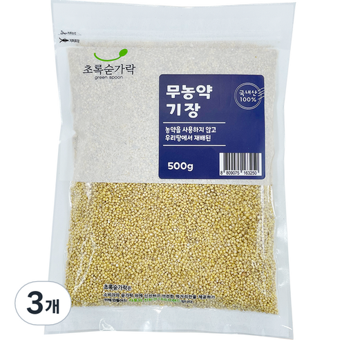 초록숟가락 무농약 기장, 3개, 500g