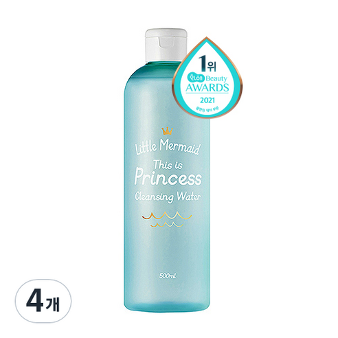 뷰티레시피 리틀머메이드 디스 이즈 프린세스 클렌징워터, 500ml, 4개