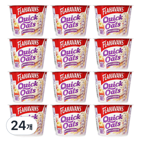 플라하반 퀵 오트 사과건포도 컵, 45g, 24개