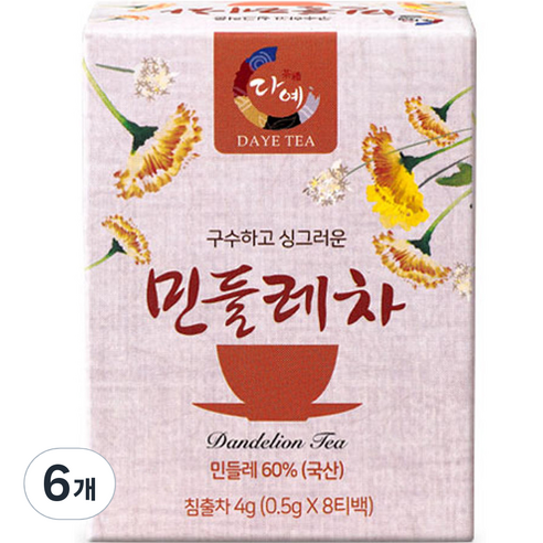 다예 민들레차 8p, 500mg, 8개입, 6개