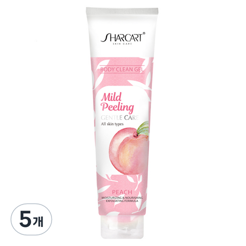 샤카트 페이스 바디 각질 제거 필링젤 복숭아향, 310ml, 5개