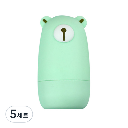디유라 유아용 캐릭터 손톱깎이 세트 베어, 그린, 5세트