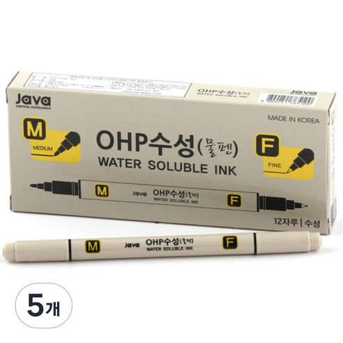 자바펜 OHP수성펜 M앤F, 검정, 60개