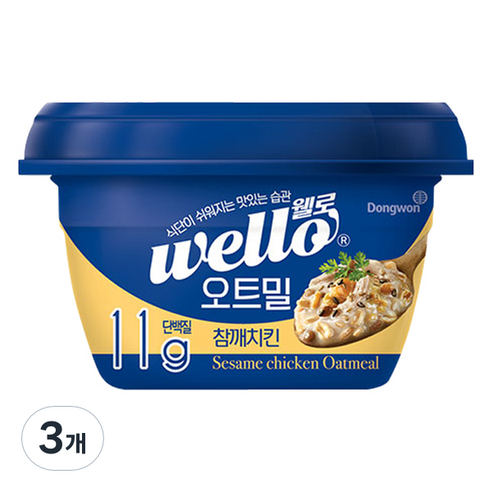 wello 동원 오트밀 참깨치킨, 286g, 3개