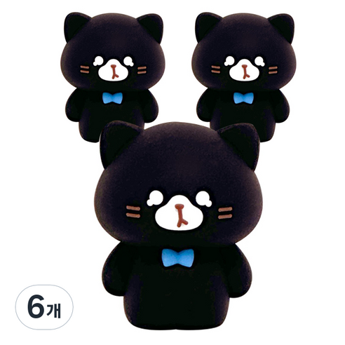 iiGEN 고양이 연필깎이, 검정, 6개