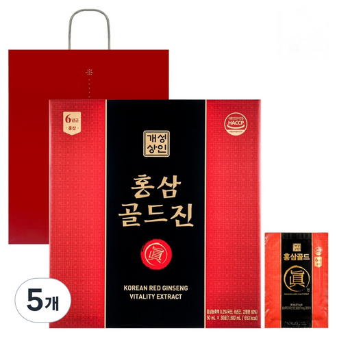개성상인 홍삼골드진, 30회분, 1.5L, 5개