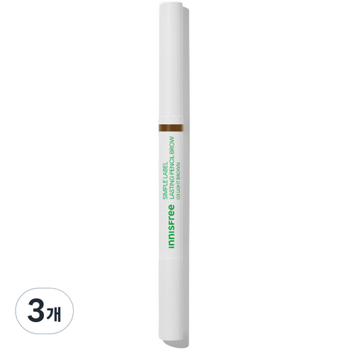 이니스프리 심플라벨 래스팅 펜슬 브로우 0.15g, 3 라이트 브라운, 3개