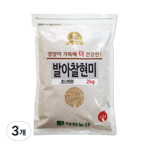 대한농산 발아찰현미, 2kg, 3개