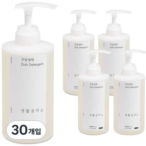 생활공작소 주방세제 쌀뜨물, 500ml, 30개입