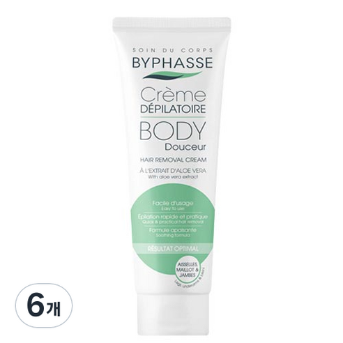 바이빠세 제모 크림 알로에베라, 125ml, 6개