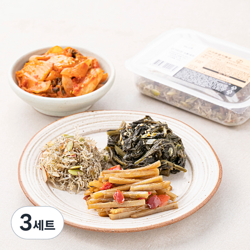 남도애꽃 인기반찬 4종 된장시래기지짐 + 김치볶음 + 견과류멸치볶음 + 우엉잡채, 3세트