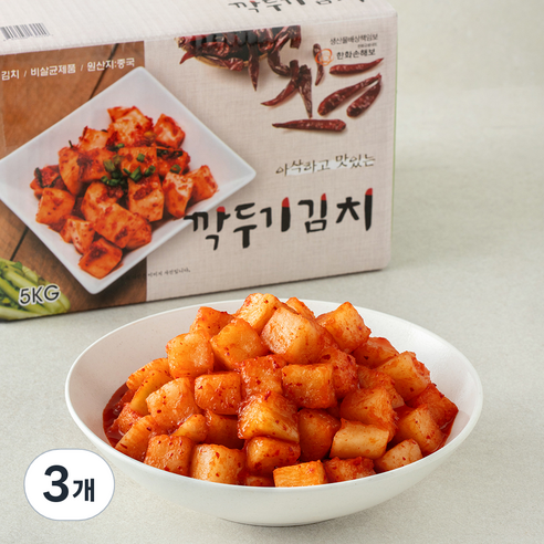 인우 깍두기김치, 5kg, 3개