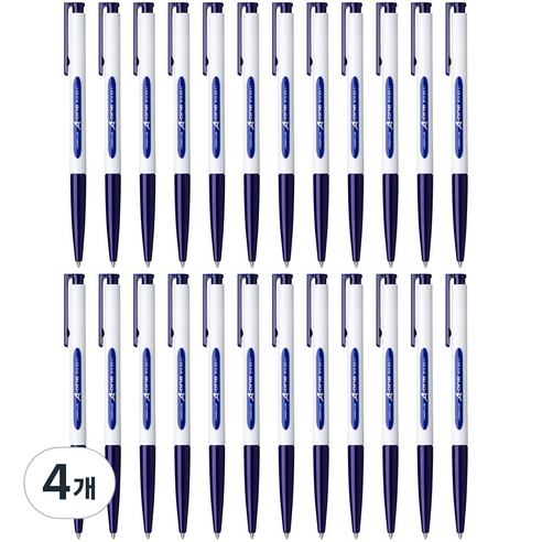 라인플러스 에이원 볼펜 0.5mm 12p, 청색 0.7, 4개