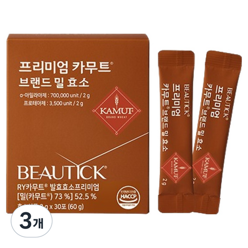 뷰틱 카무트 브랜드 밀 효소 30p, 60g, 3개