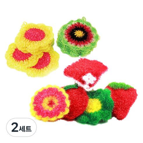 선우랜드 아크릴 수세미 랜덤 발송 5p + 옐로우 5p + 그린 5p, 15개입, 2세트