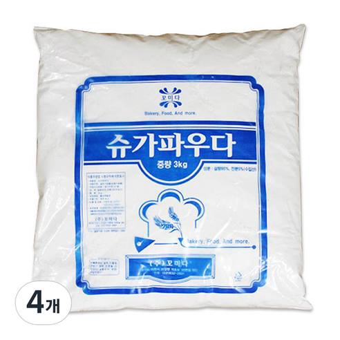 쿠킹스토리 슈가파우더, 3kg, 4개
