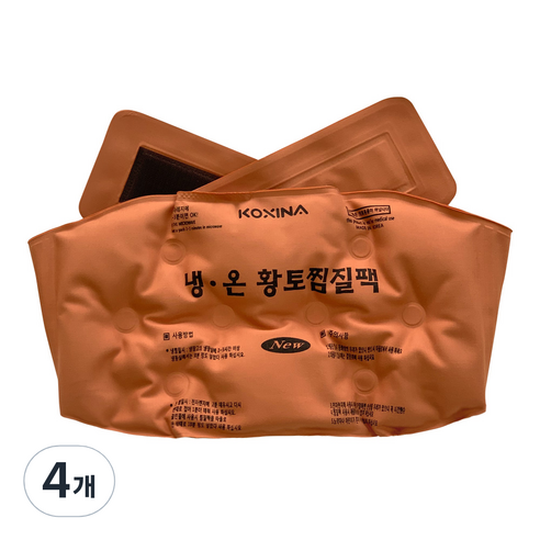 코시나 황토 냉 온 면 찜질팩 허리벨트, 4개