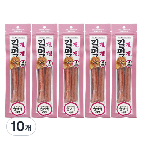 참좋은간식 길개먹개 강아지 간식 2p, 연어맛, 64g, 10개