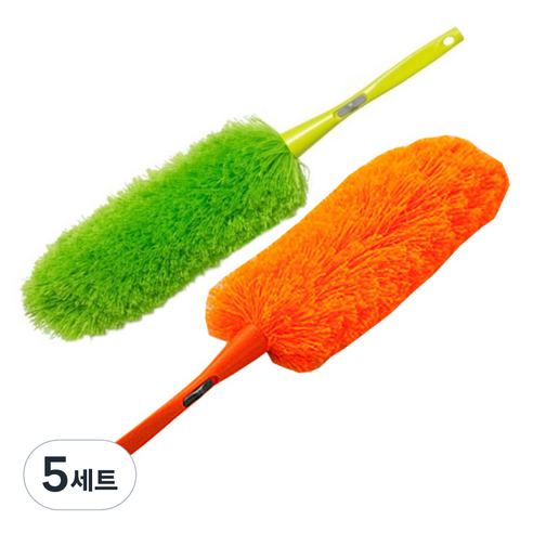 리버그린 초극세사 흡착 먼지 털이개 오렌지 + 그린, 5세트