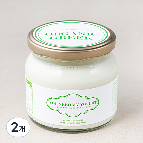 유니드마이요거트 유기가공식품 인증 그릭요거트 가당, 400g, 1개입, 2개
