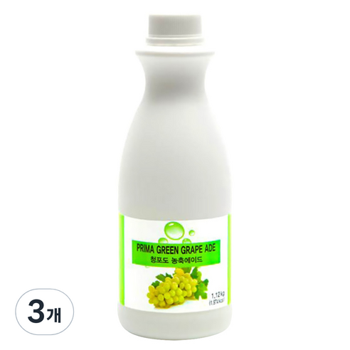 프리마 청포도 농축에이드, 1.12kg, 3개