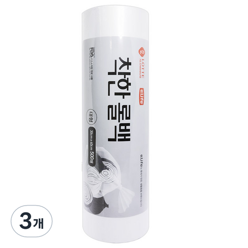 롯데이라이프 착한 롤백 30 x 40 cm 500매, 대(L), 500매입, 3개
