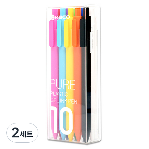 카코 퓨어 소프트 젤펜 10p, 혼합 색상, 2세트