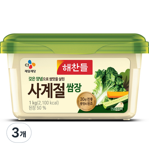 해찬들 사계절 쌈장, 1kg, 3개