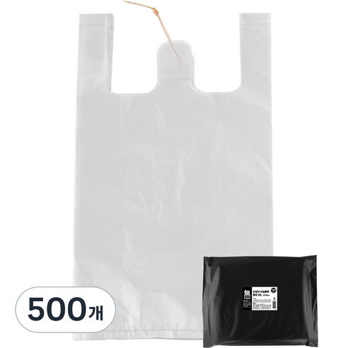 무상표 손잡이비닐봉투 백색 별대 33 x 58 cm 20L 100p, 500개