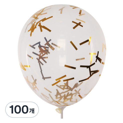 컨페티풍선 30cm, 김가루 골드, 100개