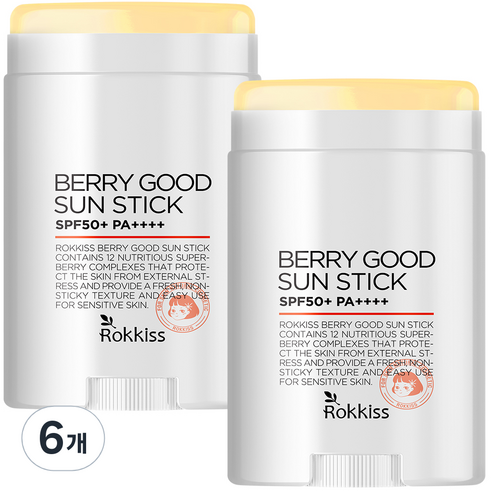 록키스 베리 굿 선스틱 SPF50+ PA++++, 15g, 6개