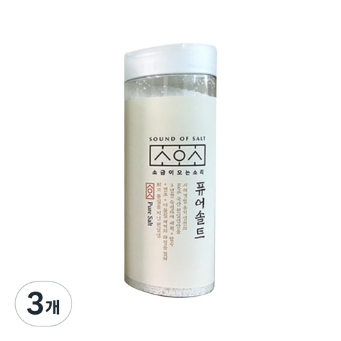 소금이오는소리 3년묵은 씻어나온 천일염, 200g, 3개