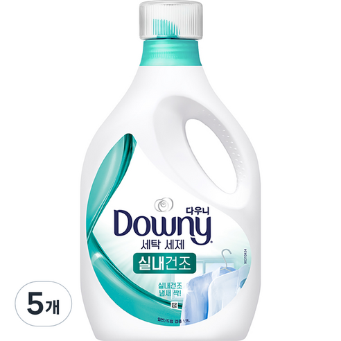 다우니 냄새 딥클린 실내건조 자스민향 세탁세제 본품, 1.9L, 5개
