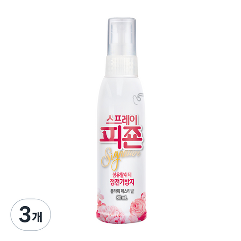스프레이 피죤 섬유탈취제 강력탈취 시그니처, 80ml, 3개, 플라워 페스티벌향