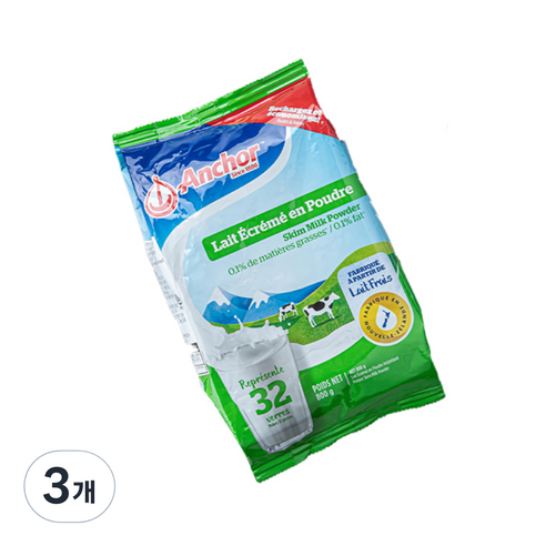 앵커 탈지분유, 800g, 3개