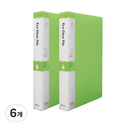 영오 클리어파일 60p, 연두, 6개