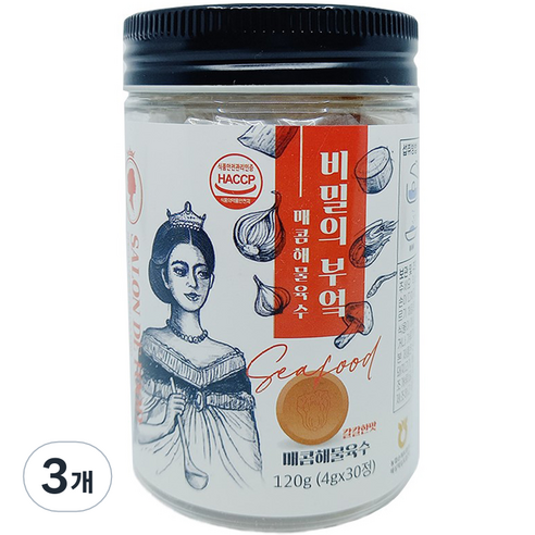 비밀의부엌 조미료 만능육수 한알 매콤해물육수, 120g, 3개