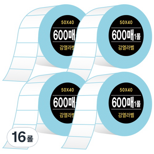 다다 감열라벨 600매 50*40mm, 16롤