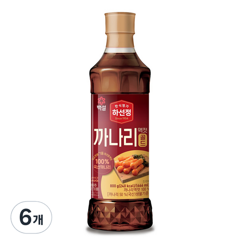 하선정 까나리액젓 골드, 800g, 6개