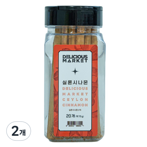 딜리셔스마켓 실론 시나몬 스틱 20p, 2개, 75g